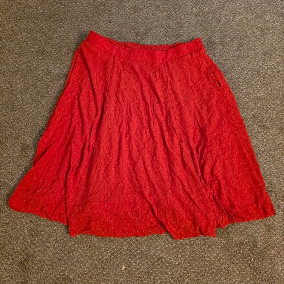 NWT Torrid Size 2X Red Midi Skirt A-Line - Picture 2 of 6